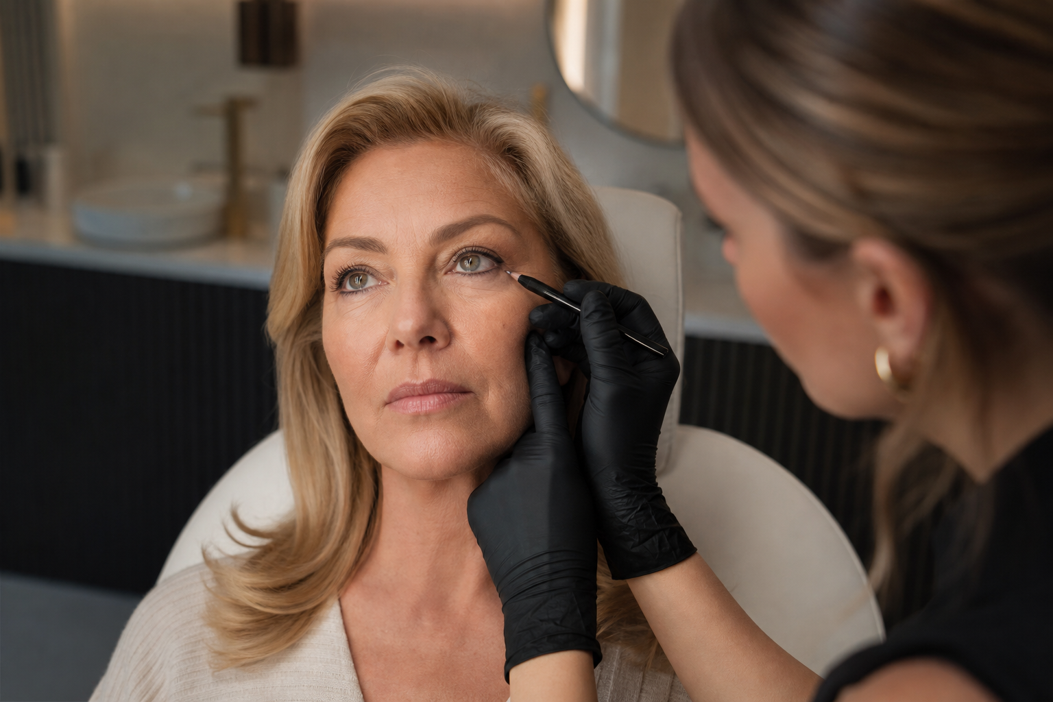Lidstrich Permanent Make-up Auffrischung: wann nacharbeiten in einem eleganten Berliner Beauty-Studio