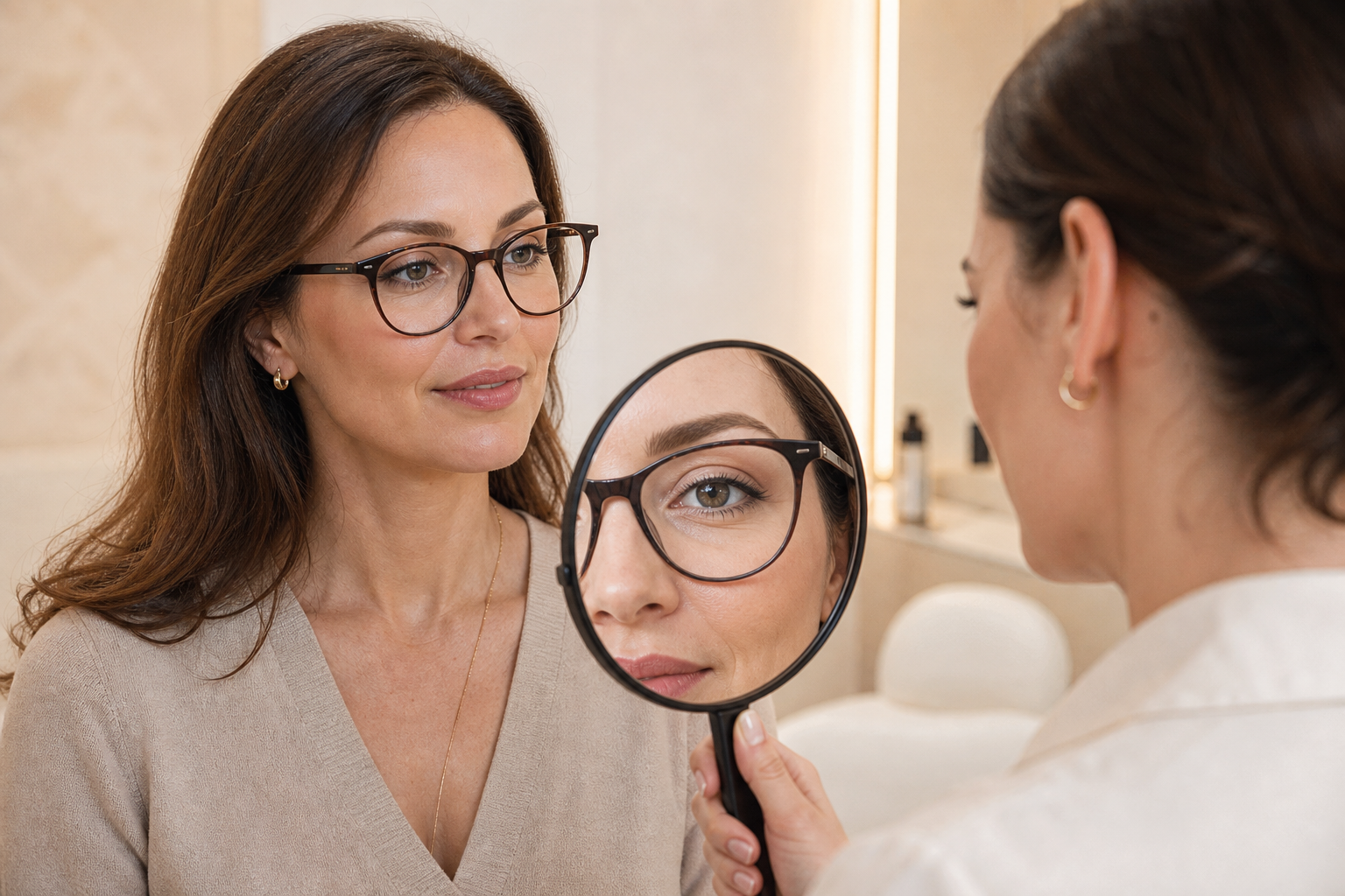 Beratung zu Lidstrich Permanent Make-up für Brillenträgerinnen in Berlin
