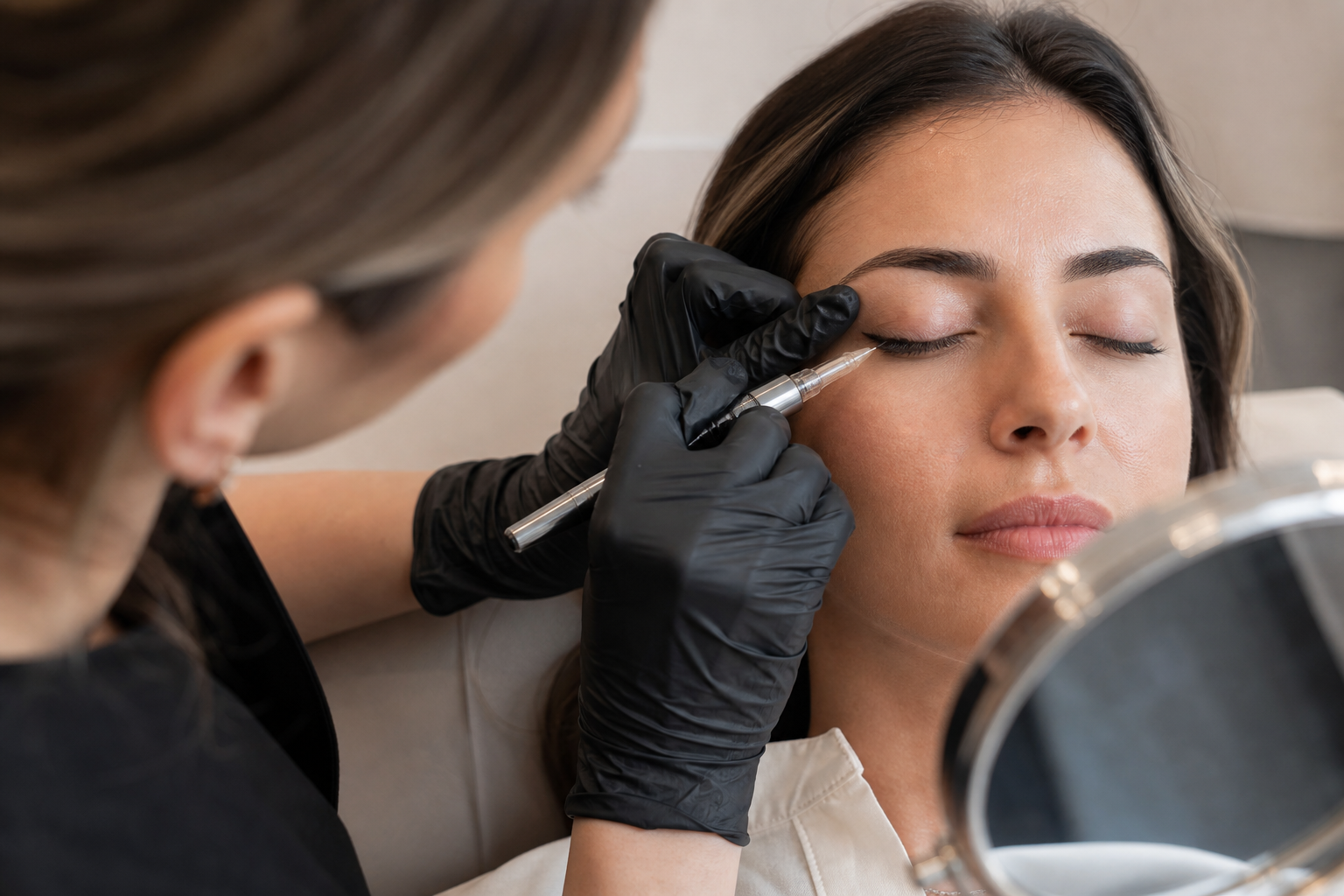 Lidstrich Permanent Make-up vor Urlaub: Timing und Pflege in einem eleganten Berliner Beauty-Studio