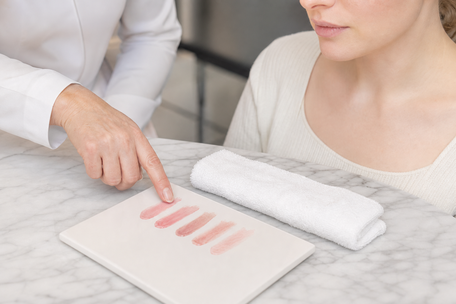 Lippen Permanent Make-up Expert bei sehr blasser Unterlippe in einem hochwertigen Berliner Beauty-Studio