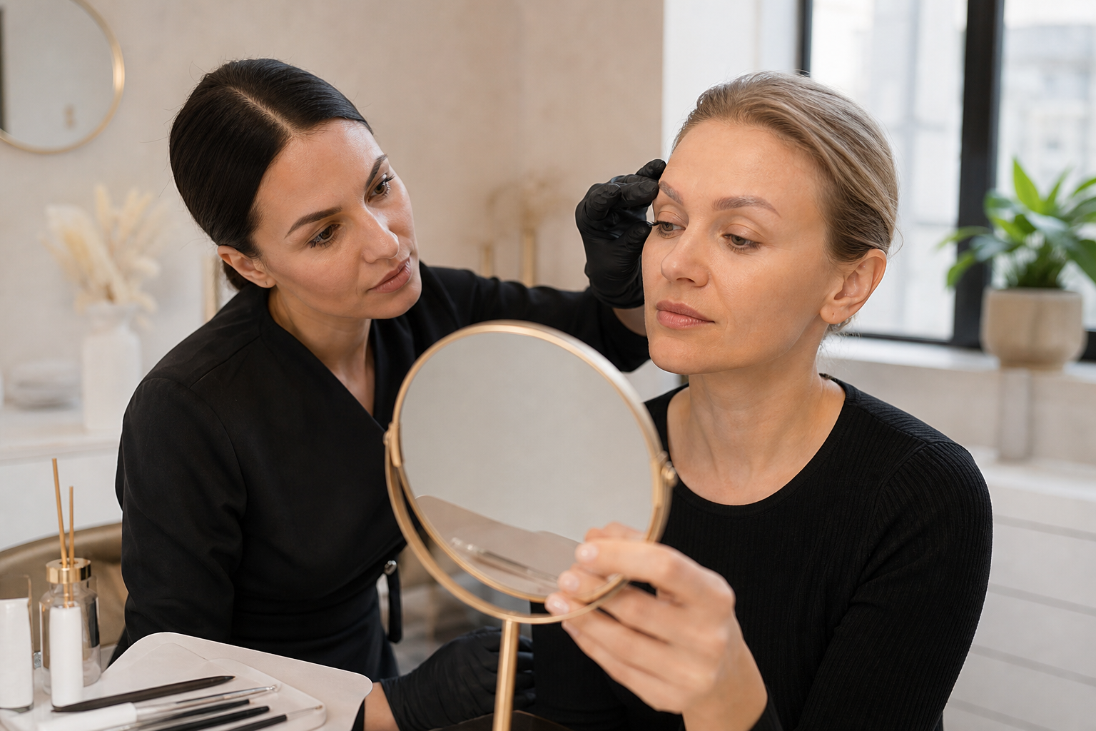 Permanent Make-up Augenbrauen nach altem Microblading bewerten