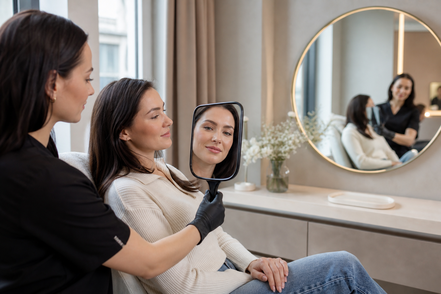 Permanent Make-up Beratung bei Angst vor zu starkem Ergebnis in einem hochwertigen Berliner Beauty-Studio