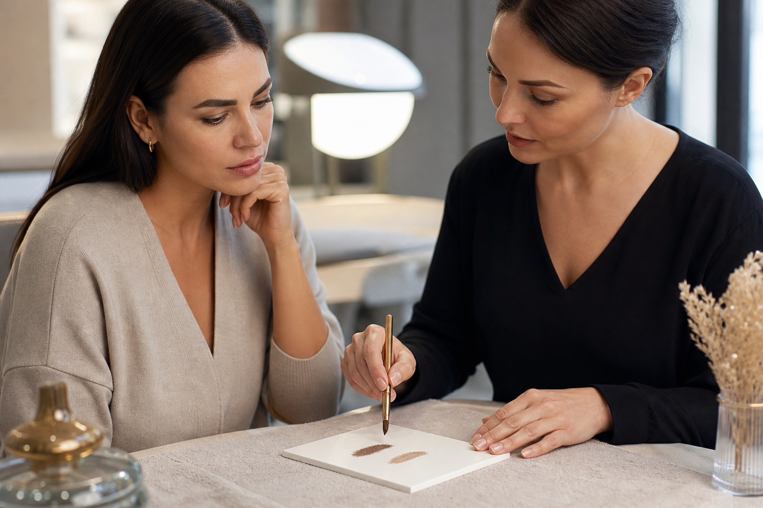 Permanent Make-up Expert Korrektur bei unpassender Brauenfarbe in einem hochwertigen Berliner Beauty-Studio