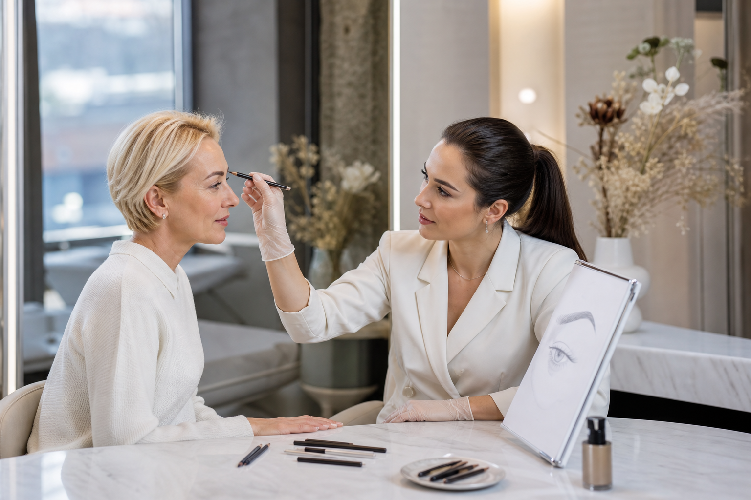 Permanent Make-up Korrektur alter Lippenpigmentierung in einem eleganten Berliner Beauty-Studio