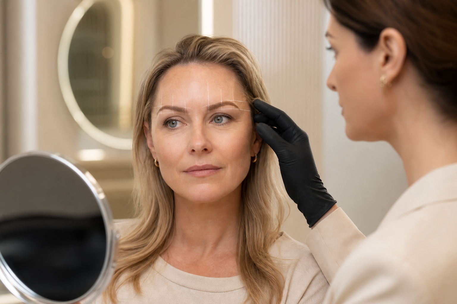 Permanent Make-up Korrektur wenn Brauen ungleich platziert sind in einem hochwertigen Berliner Beauty-Studio