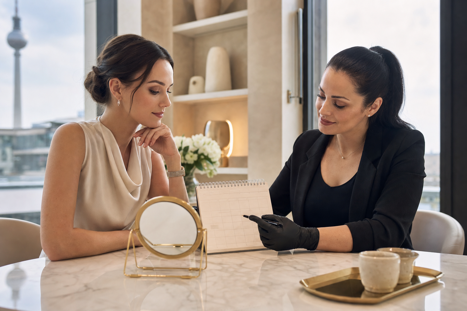 Beratung zu Permanent Make-up vor einem Event in Berlin