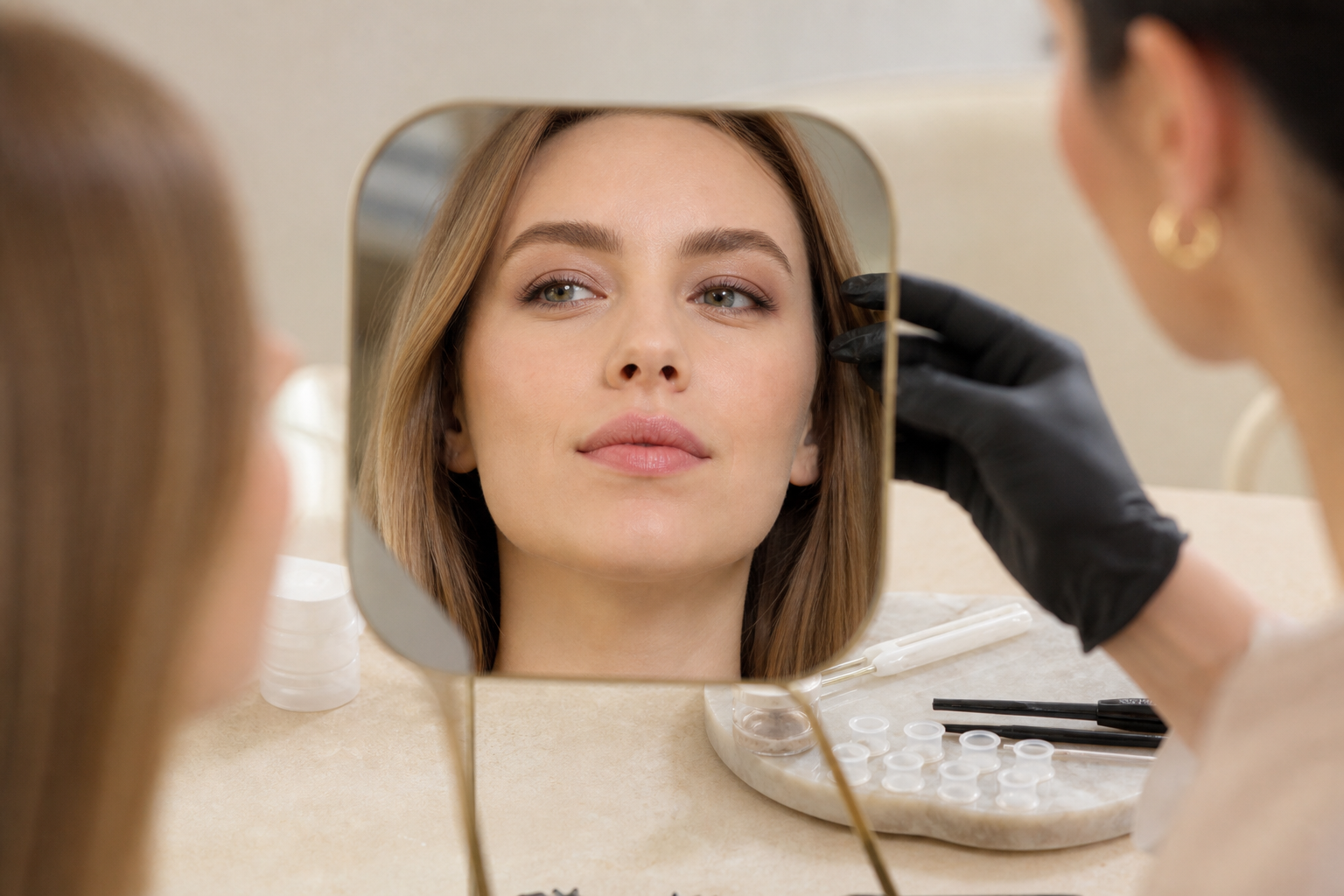 Wimpernkranzverdichtung bei natürlichem Look im Alltag in einem hochwertigen Berliner Beauty-Studio