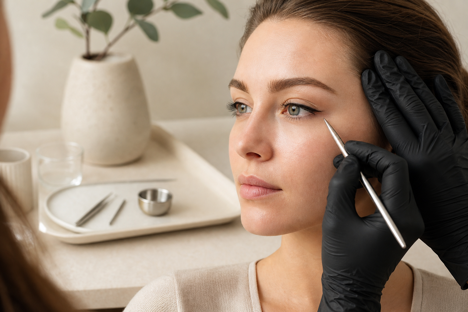 Wimpernkranzverdichtung oder klassischer Lidstrich: Unterschied – realistisches Editorial Beauty Motiv in Berlin