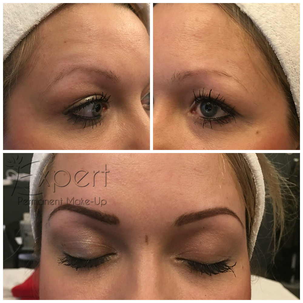 Permanent Make-up für Augenbrauen Vollschattierung Vorher-Nachher-Bild 3