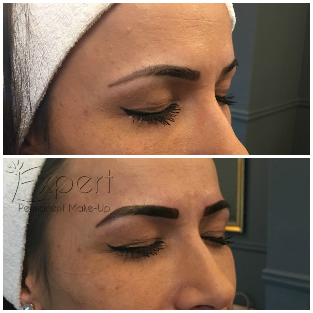 Permanent Make-up für Augenbrauen Vollschattierung Vorher-Nachher-Bild 7